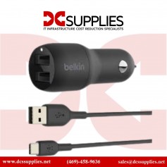 Belkin CCE001BT1MBK 24W USB Type-A Car Charger with USB-A/USB-C Cable