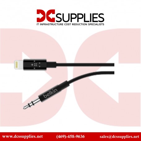 Belkin AV10172BT06-BLK 3.5 mm Audio Cable with Lightning Connector 6 ft Black