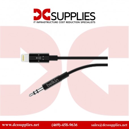 Belkin AV10172BT03-BLK 3.5 mm Audio Cable with Lightning Connector 3 ft Black