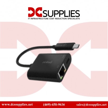 Belkin INC001BTBK USB Type-C to Gigabit Ethernet Adapter with Power Delivery (Retail Package)