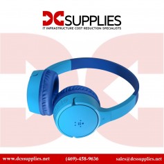 Belkin AUD001BTBL Wireless Headphones On-Ear for Kids Blue