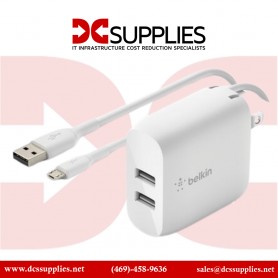 Belkin WCE002DQ1MWH BOOSTCHARGE Dual USB-A Wall Charger 24W + USB-A to Micro-USB Cable