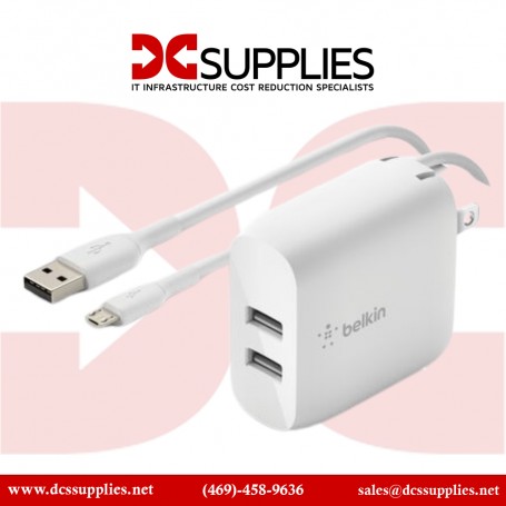Belkin WCE002DQ1MWH BOOSTCHARGE Dual USB-A Wall Charger 24W + USB-A to Micro-USB Cable