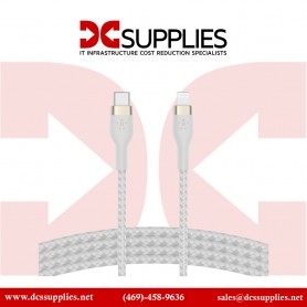 Belkin CAA011BT2MWH USB-C to LTG Braid Silver 2M White 03-Retail Box