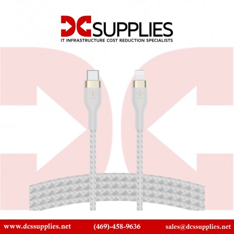 Belkin CAA011BT2MWH USB-C to LTG Braid Silver 2M White 03-Retail Box
