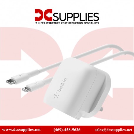 Belkin WCA006DQ1MWH-B5 20W PD PPS Wall Charger with 1M PVC C-LTG White