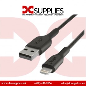 Belkin PK1002BT2MC12PK Playa USB Type A to Lightning Braided Cable, Black, 2m, 2-Pack