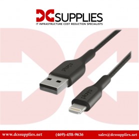 Belkin PK1002BTMXC12PK Playa USB-A to Lightning Braided Cable, Black, 2-Pack