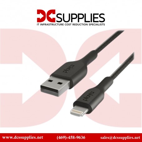 Belkin PK1002BTMXC12PK Playa USB-A to Lightning Braided Cable, Black, 2-Pack