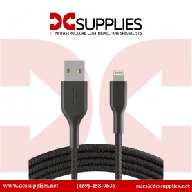 Belkin PK1004BT1MC12PK Playa USB-C to Lightning Braided Cable, Black, 3ft, 2-Pack