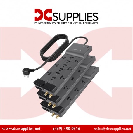 Belkin BE112230-083PK 12 Outlet Home and Office Surge Protector with 8ft Power Cord - 3 pack