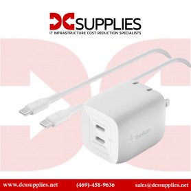 Belkin WCH011DQ2MWH-B6 45W Dual USB-C Gan Charger with Cable