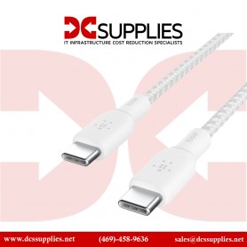 BELKIN CAB014BT2MWH BRAIDED USB-C/USB-C CABLE SUPPORTS FAST CHARGING UP
