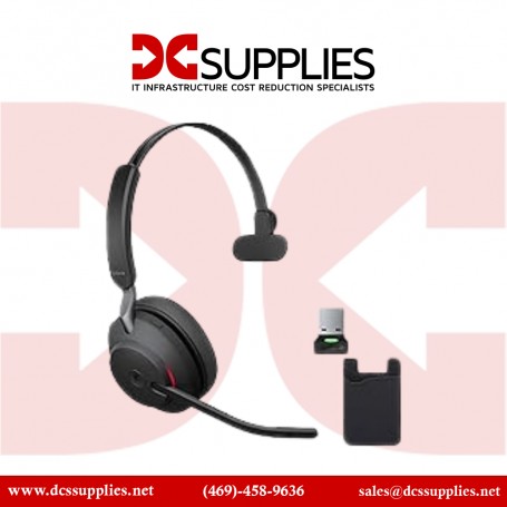 Jabra 26599-889-999 Evolve2 65 Mono Wireless On-Ear Headset, USB Type-A, Black
