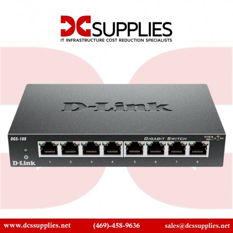D-Link DGS-108 Systems 8-Port Unmanaged Gigabit Desktop Switch