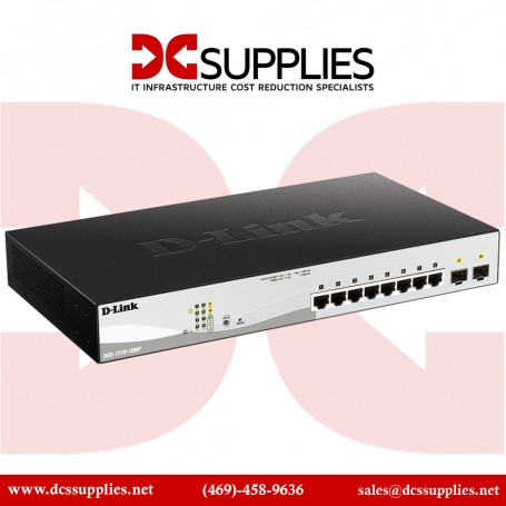 D-Link DGS-1210-10MP PoE+ Switch, 8 10 Port Smart Managed Layer 2+ Gigabit Ethernet