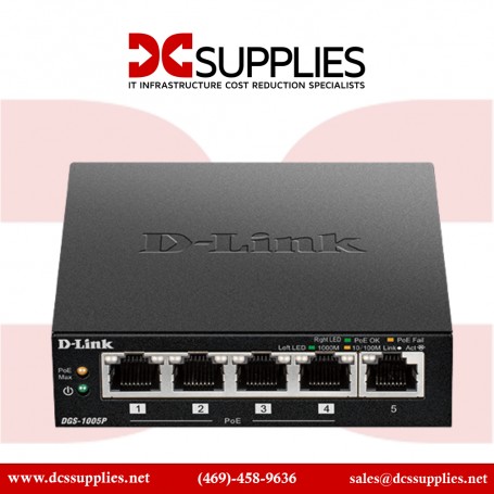 D-Link DGS-1005P Systems D-Link NT 5-Port Gigabit Unmanaged Desktop Switch with 4 PoE Ports