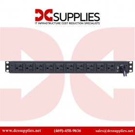 CyberPower PDU20B10R 20A Basic PDU 1U 10 Out 5-20R 120V 10R Out 5-20P 15FT Cord