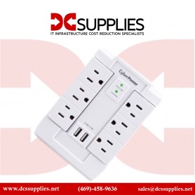 CyberPower CSP600WSURC2 Surge Protector, 1200J/125V, 6 Swivel Outlets