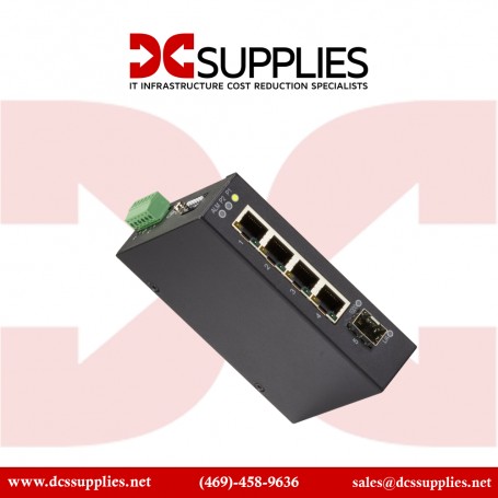 Black Box LIG401A 5-Port Industrial L2 Unmanaged Gigabit Ethernet Switch, 1 SFP Port