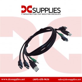 Black Box SKVMCBL-2HDMI-06TAA Secure KVM Cable, Dual HDMI, USB, 6-ft