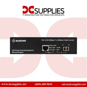 Black Box LPM601A PoE PSE Media Converter, 2 Ports, 100Base-FX, Fast Ethernet, Multi-mode Fiber