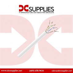 Black Box C6-CM-SLD-WH CAT6 250-MHz Solid Bulk Cable, 1000 ft, Copper Conductor, White Jacket