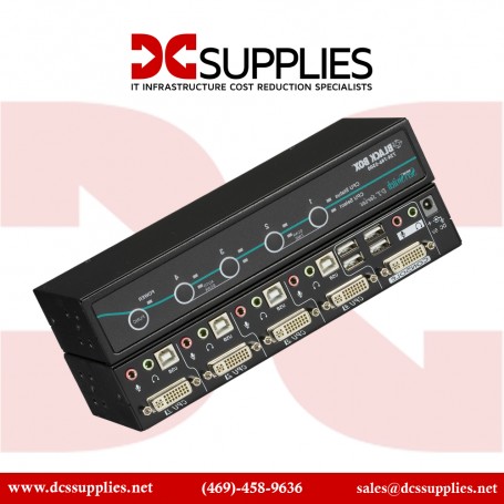 Black Box KV9604A DT Series Desktop KVM Switch DVI-I with Transparent USB 2.0
