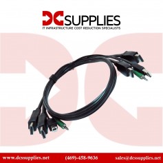 Black Box SKVMCBL-2DP-10 Each end 1 USB 2 DisplayPort 1 3.5mm Audio KVM Cable 10ft TAA