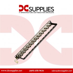 Black Box C6AFP70S-24 24-Port Cat 6A Shielded Staggered Feed Through Patch Panel