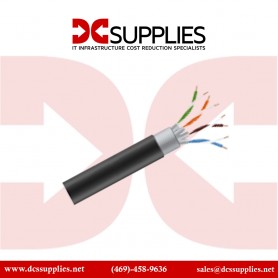 "Black Box C6ABC50S-BK-1000 CAT6A Black Shielded Bulk Cable - 1000ft in packaging"