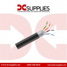 Black Box C6ABC50S-BK-1000 Cat6A Shielded U/FTP Solid Bulk Cable - Black, 1000 ft