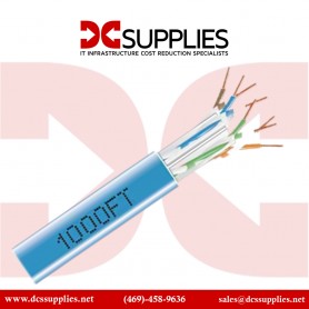 "Black Box C6ABC50S-BL-1000 CAT6A Shielded Bulk Cable - 1000ft Blue in packaging"