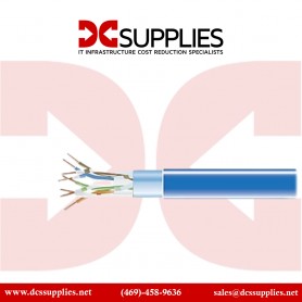 Black Box C6ABC51-BL-1000 CAT6A 650MHz UTP Solid Bulk Cable, Blue, 1000ft