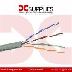Black Box C6ABC51-GY-1000 CAT6A 650MHz UTP Solid Bulk Cable Gray 1000ft