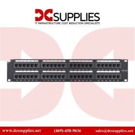 Leviton LV-69586U24 Cat 6 Flat Patch Panel, 24-Port, 1RU, Black