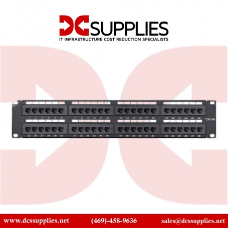Leviton LV-69586U24 Cat 6 Flat Patch Panel, 24-Port, 1RU, Black