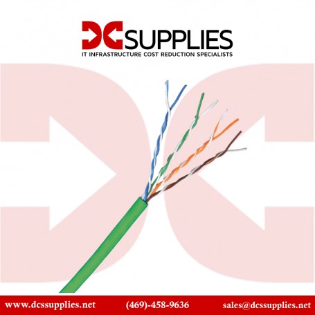Black Box C6ABC51-GN-1000 Bulk 1000FT CAT6A Green Plenum Solid Cable 650MHz