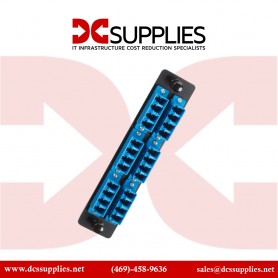 Black Box JPM451C Standard Adapter Panel, Ceramic Sleeves, (3) Duplex SC Pairs, Blue