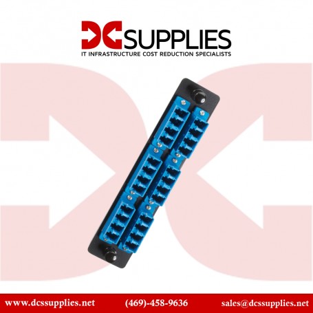 Black Box JPM451C Standard Adapter Panel, Ceramic Sleeves, (3) Duplex SC Pairs, Blue