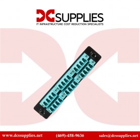 Black Box JPM468C High-Density Adapter Panel, Ceramic Sleeves, (12) LC Duplex Pairs, Aqua