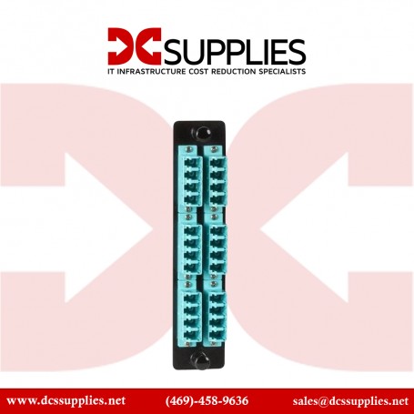 Black Box JPM455C-R2 Standard Adapter Panel, Ceramic Sleeve, (6) LC Duplex Pairs, Blue