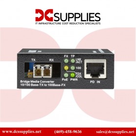 Black Box LPD504A Fast Ethernet to Fiber PoE Media Converter, 2 km, LC, Multimode
