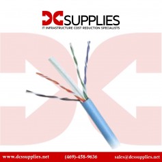 Belkin A7L704-1000BL-P CAT6 Solid Bulk Cable 4PR 24 AWG 1000FT Blue Plenum