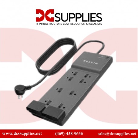 Belkin BE108200-06 8-Outlet Home Office Surge Protector 3390J Telephone Black Gray