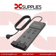 Belkin BE108200-06 8-Outlet Home Office Surge Protector (3390J) - Black/Gray