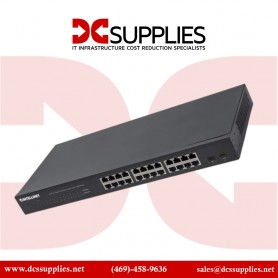 Intellinet 561242 24-Port Gigabit Ethernet PoE+ Switch with 2 SFP Ports and LCD Screen 370W PoE Budget