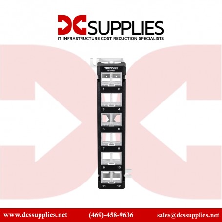 TRENDnet TC-KP12V 12-Port Blank Angled Wall Mount Keystone Patch Panel