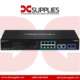 TRENDnet TPE-3012LS 12-Port Gigabit PoE+ Smart Surveillance Switch 8 x Gigabit PoE+ Ports 2 x Gigabit Ports