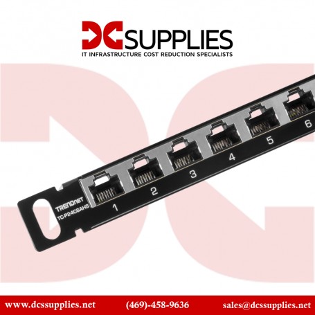 TRENDnet TC-P24C6AHS 24 Port Cat6a Shielded Half-U Patch Panel